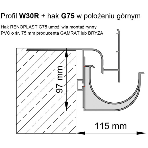 Profil okapowy - W30R